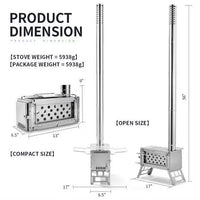 Portable Wood Burning Stove for Outdoor Camping, Picnics, BBQ, Tent Heating, Cooking, and Tea Making