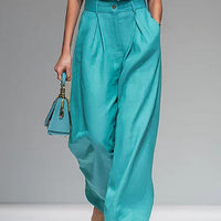Women's Sleeveless Vest & Wide-Leg Pants Set, European Style Casual Two-Piece Outfit