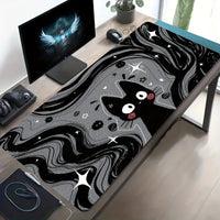 Cute Cat Bowknot Diatomaceous Earth Desk Mat for Keyboard and Mouse, Non-Slip Study Table Pad