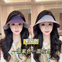 Reversible Dual-Color Sun Visor Hat with Enlarged Brim for Outdoor Sports