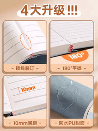A4/B5 Cornell Notebook, Thickened Soft Leather Cover, Lined/Blank Pages for Students & Office