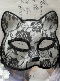 Lace Cat Eye Half Face Mask for Halloween Cosplay & Photography Props