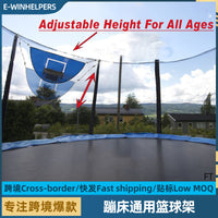 Trampoline Basketball Hoop Set for Kids, Outdoor Waterproof & Sun-Resistant