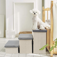 Foldable Pet Stairs for Dogs and Cats, Portable Pet Steps for High Beds and Sofas, Pet Storage Ladder