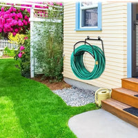 Heavy-Duty Wall-Mounted Metal Garden Hose Holder Rustproof Water Pipe Storage Rack