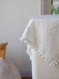 French Pastoral Embroidered Cotton Dust Cover for Appliances and Furniture