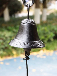 Cast Iron Wall-Mounted Hand-Crank Bell for Garden & Patio