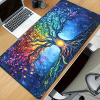 Cute Cat Bowknot Diatomaceous Earth Desk Mat for Keyboard and Mouse, Non-Slip Study Table Pad
