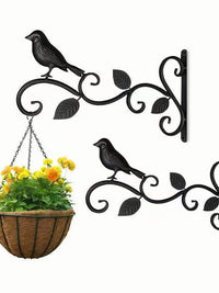 Bird Wall Mount Hook for Outdoor Garden Decor, Iron Art Hanging Bracket for Wind Chimes, Lanterns, and Bird Cages