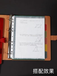 A4/B5/A5 PP Loose Leaf Divider Pages for Binders, Transparent Document Protectors, 6-Tab Index Cards
