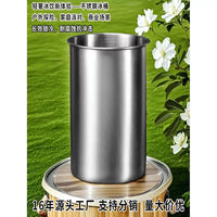 Stainless Steel Ice Bucket with Lid - Multi-purpose Seasoning Container & Cold Drink Chiller
