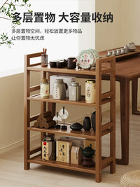 Bamboo Multi-tier Storage Shelf New Chinese Style Floor-standing Tea Display Rack Small Tea Cabinet