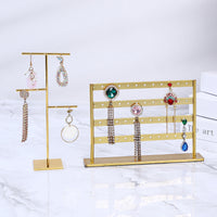 Creative T-Bar Metal Jewelry Display Stand for Necklaces, Earrings, and Studs