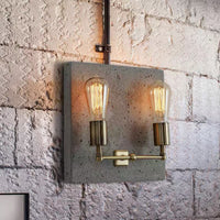 Nordic Minimalist Cement Double-Head Wall Lamp Industrial Vintage Style for Cafe Bar Aisle Decor