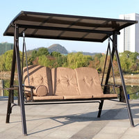 Outdoor Aluminum Alloy Swing Chair with Stand, Patio Hanging Basket Chair, Indoor/Outdoor Rocking Hammock