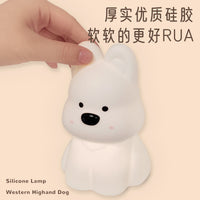 West Highland Cartoon Decompression Silicone Pat Light Night Light