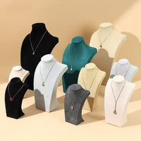Velvet Mannequin Bust Necklace Jewelry Display Stand for Retail and Live Streaming