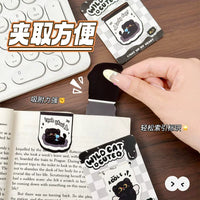 Cute Cartoon Cat Magnetic Bookmarks for Students and Readers, Double-Sided Page Markers