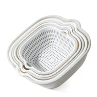Double-Layer Kitchen Drain Basket for Washing Vegetables and Fruits, Hot Pot Platter, Plastic Fruit Basin