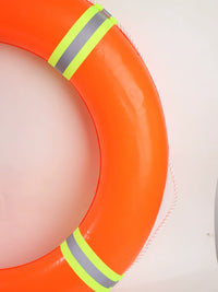 PVC Solid Foam Life Buoy with Reflective Tape for Adults - High Buoyancy Emergency Flood Control Swim Ring