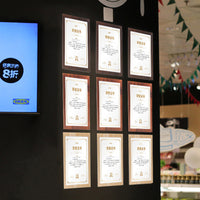 Wood Grain Magnetic Photo Frame A3 A4 Wall Mounted Display for Certificates and Pictures No-Drill Installation