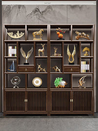 2024 New Chinese Style Office Decor Light Luxury Home Bookshelf Living Room Wine Cabinet Ornaments Crafts