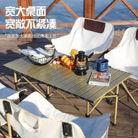 Portable Adjustable Backrest Camping Chair and Folding Table Set for Outdoor BBQ Fishing