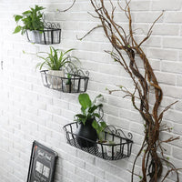European Style Iron Art Balcony Hanging Flower Pot Rack for Outdoor Railing Planters