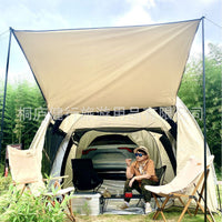 Upgraded 5-8 Person Car Tail Tent with Mesh Windows and Extended Awning