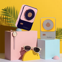 Portable USB-C Rechargeable Bladeless Neck Fan with Lanyard for Personal Cooling and Nail Drying