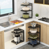 Multi-layer Pot and Pan Organizer Rack for Kitchen Cabinet and Countertop