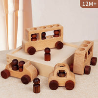 Wooden Rainbow Stacking Blocks Set with Peg Dolls and Sorting Tray for Kids