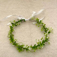 Forest Style Headwear Fairy Princess Flower Garland Headband with Ribbons Girls Hairpin 2025 New Daily Forest Series