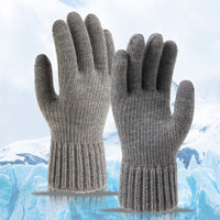 Men's Winter Touchscreen Gloves for Outdoor Cycling, Warm Alpaca Lined Knit Gloves