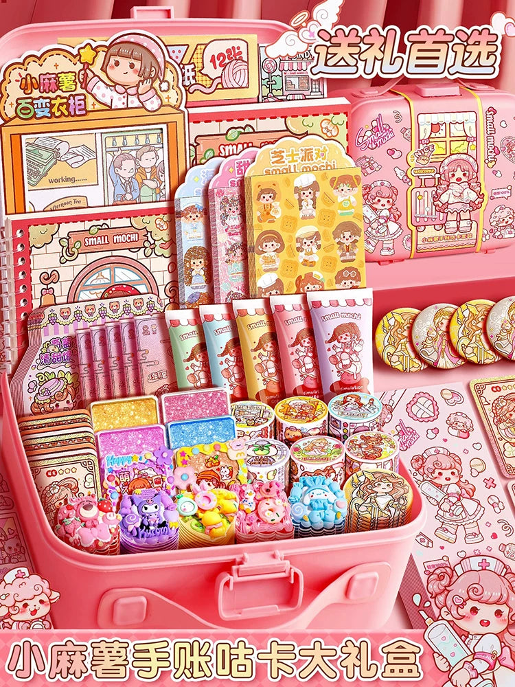 Little Mochi Deluxe Journaling Kit with Washi Tapes, Stickers, and Tools for Girls