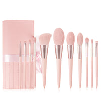 11-Piece Pink Makeup Brush Set with Ultra-Soft Bristles