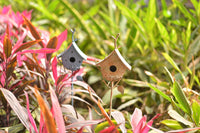 Vintage Iron Birdhouse Planter Garden Decor