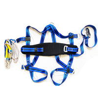 Full Body Safety Harness for High-Altitude Work, Fall Protection Lanyard, Five-Point Nylon Safety Belt