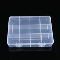 12-Grid Clear Plastic Storage Box for Jewelry, Electronic Components, Wax Seals, Heat Shrink Tubing