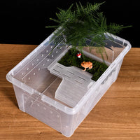 Turtle Tank with Basking Platform, Reptile Habitat for Terrapins, Frogs, and Other Small Reptiles