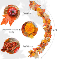 Autumn Harvest Festival Artificial Chrysanthemum Maple Leaf Garland