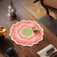 Chinese Style Lotus Diatomaceous Earth Kitchen Countertop Drain Mat Absorbent Quick Dry Tableware Drying Non-slip Heat Insulation Pad