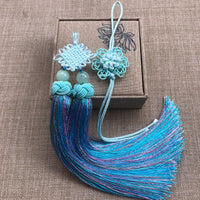 Chinese Knot Tassel Pendant with Double Tassels and Colorful Fringes, Ethnic Style Hanging Ornament Gift
