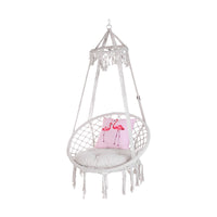 European Style Outdoor Hanging Chair Cotton Rope Woven Patio Swing Anti-tip Leisure Hammock for Indoor Outdoor Camping