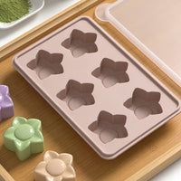 Food-Grade Silicone 6-Cavity Cherry Blossom Ice Cube Tray for Drinks and Baking