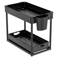2-Tier Pull-Out Kitchen Countertop Organizer for Spices and Condiments