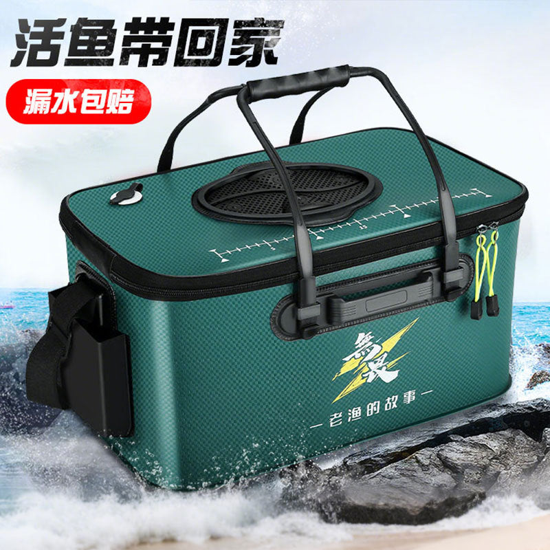 EVA Foldable Fishing Bucket Live Fish Box Multi-functional Thickened Fishing Guard Bucket for Outdoor Fishing