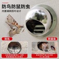 Extended Stainless Steel Wall Vent Cap for Range Hood Exhaust Pipe, Rainproof Outdoor Air Vent Cover