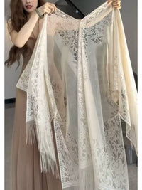 Vintage Lace Hollow Out Tassel Sun Protection Cardigan for Women