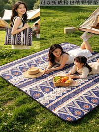 Portable Outdoor Picnic Blanket Mat - Machine Washable, Foldable, Moisture-Proof for Camping, Beach, and Travel